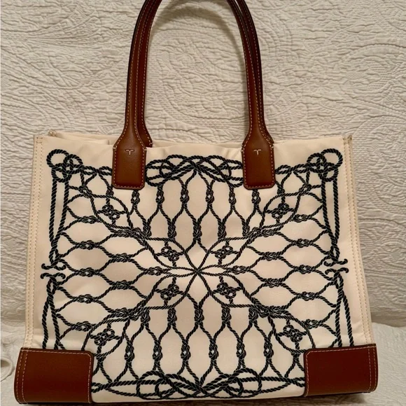 Tory Burch Ella Printed Nylon and Leather Tote Bag - Picture 2 of 4